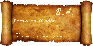 Bartalos Aladár névjegykártya