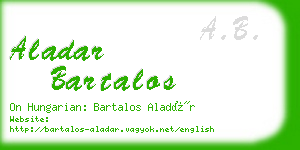aladar bartalos business card